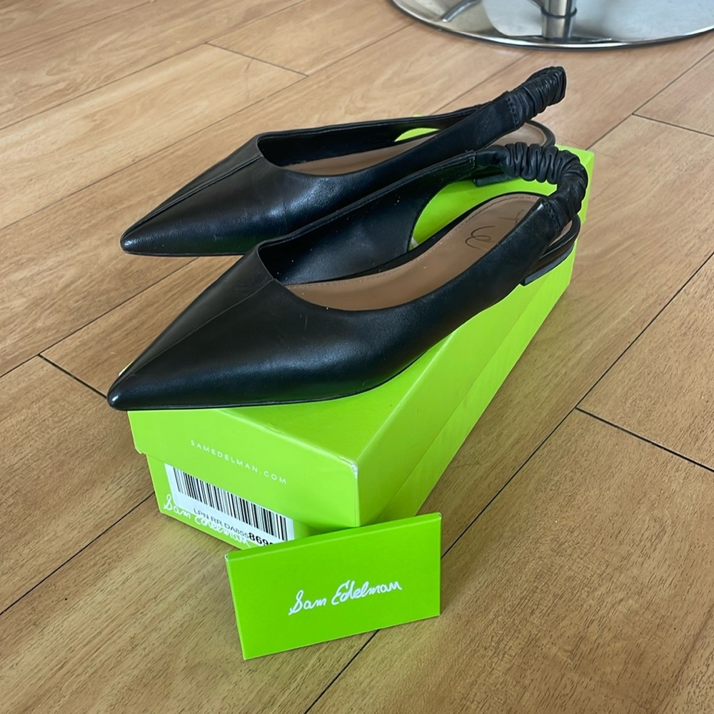 Sam Edelman black leather flats 7.5